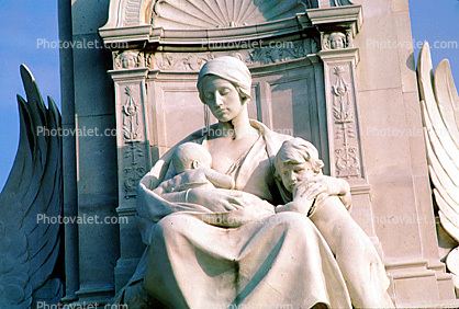 Charity, Victoria Memorial, London, White Marble