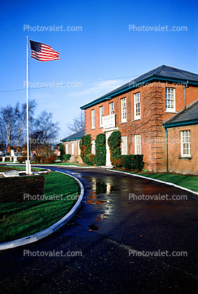Headquarters 513th Tactical Airlift Wing, Mildenhall Royal Air Force Base, building, driveway, RAF