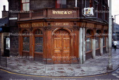Ryrie & Co., sidewalk, curb, doorway, windows, Historic Building, Scotland, 1950s