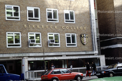 Birkbeck College, building, cars