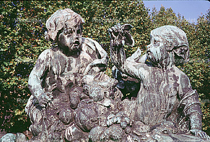 Boys, Statue, Patina