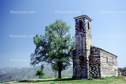 Church, building, tree, tower