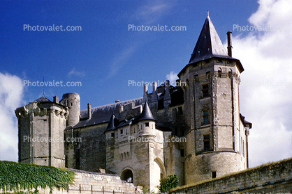 Ch?teau de Saumur, Samur, Chateau, May 1959, 1950s, Turret, Tower, Castle