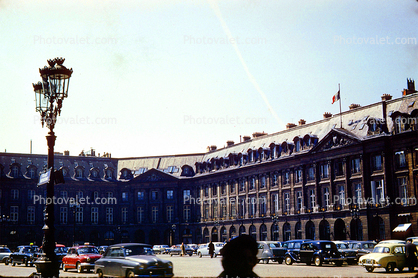 Place Vendome, Napoleon-I, 1806, Hardowin Mansart, cars, May 1959, 1950s