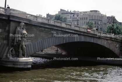 Bridge, Statue, River Seine