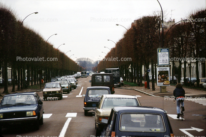 Champs Elysees, Champs-?lys?es, lights, cars, automobile, vehicles, December 1985