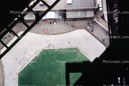 Looking down from the top of the Eiffel Tower, December 1985