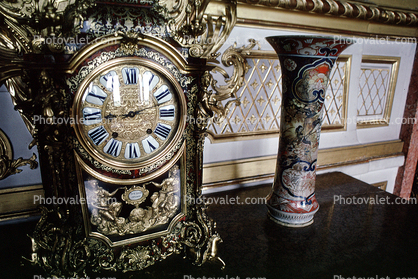 Clock, Nymphenburg Castle, Schlo? Nymphenberg, Munich, roman numerals