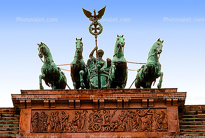 Quadriga, sculpture, Brandenberg Gate, Berlin, chariot