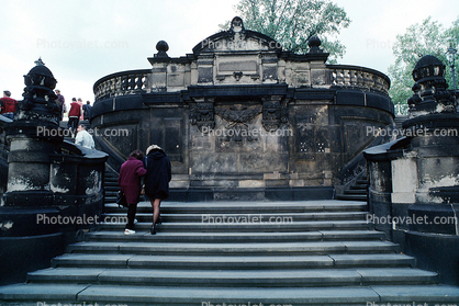 stairs, steps, women, walking, landmark, Dresden