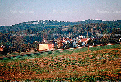 near Weimar, Village, farm land, fields, Forest