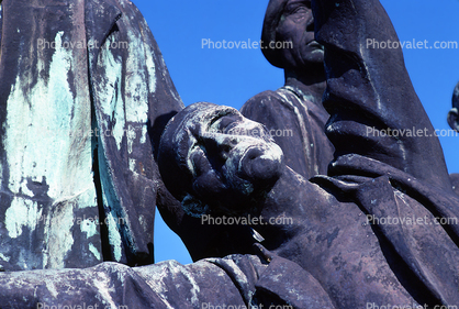 Face Detail of the Sculpture of the Buchenwald Prisoners in Germany