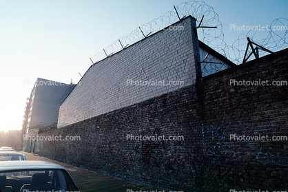 the Wall Berlin, barbed wire, brick