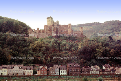 Castle, Homes, Houses, Village, Town, Hilltop, Mountains, Heidelberg