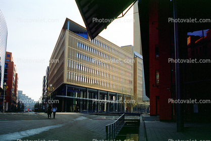 Golden building, unique, office building, street, Berlin