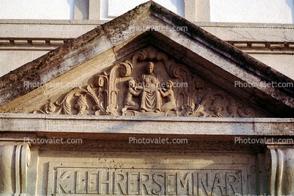 bas-relief, Woman, Children, Klehrerseminar, Esslingen