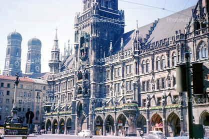 Marienplatz Clock Tower, Munich, August 1966, 1960s