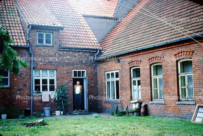 Red Brick Home, Backyard, August 1966, 1960s