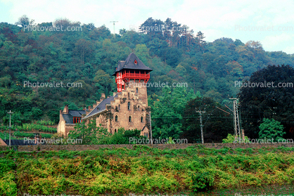 Watchtower, tower, unique, hills, forest, trees, Mosel River, Observation Tower