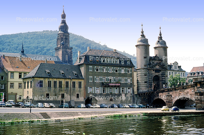 buildings, bridge, tower, Heidelberg, River Nekar, Baden-W?rttemberg, Karlsruhe, Oldenwald