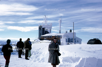 Snow, Cold, Woman, Fur Coat, Weather Station, Research Station, Zugspitze, Wetterstein Mountains, Tyrol, Austria