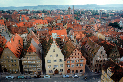 Red Rooftops, Homes, Houses, Buildings, Town, City, Rothenburg ob der Tauber, Bavaria, Middle Franconia, Ansbach