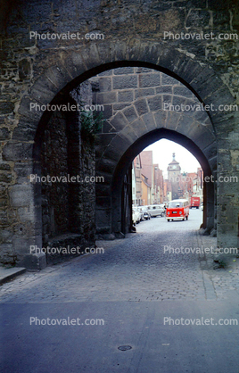 Town Wall, Entrance, Entryway, Tunnel, Rothenburg ob der Tauber, Bavaria, Middle Franconia, Ansbach