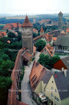 Town Wall, Rothenburg ob der Tauber, Bavaria, Middle Franconia, Ansbach