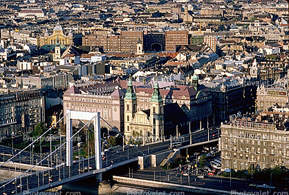 Elisabeth Bridge, Suspension bridge, Danube River, Budapest
