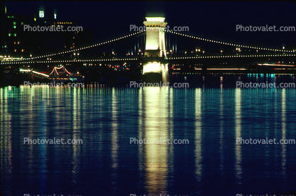 Szechenyi Chain Bridge, Chain Suspension Bridge, Danube River, Budapest