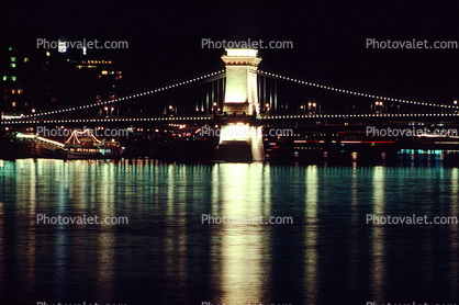 Szechenyi Chain Bridge, Chain Suspension Bridge, Danube River, Budapest