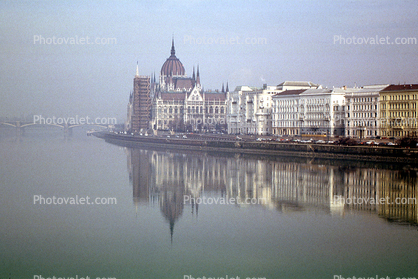 Parliament Building reflecting in the Danube River, Budapest