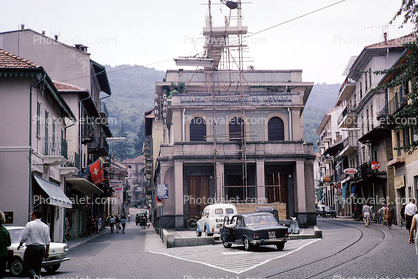 Buildings, Rail, Cars, automobile, vehicles, Stresa, 1950s