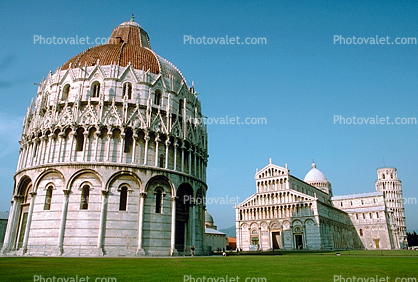 The Baptistry of the Cathedral of Pisa, (Italian: Battistero di San Giovanni), The Piazza del Duomo ("Cathedral Square"), Piazza dei Miracoli ("Square of Miracles"), landmark