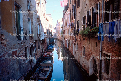 Bucolic Waterway, Gondola, Canal, Venice