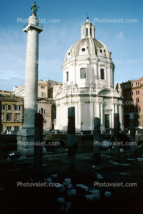 Dome, Rome, Column, landmark