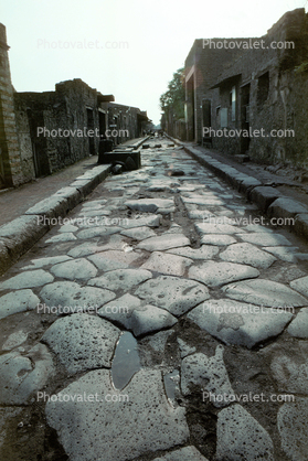 Cobblestone Road, roadway, Pompei
