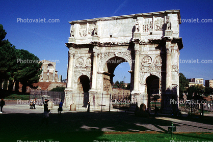 Archway outside Colleseum, Rome, landmark