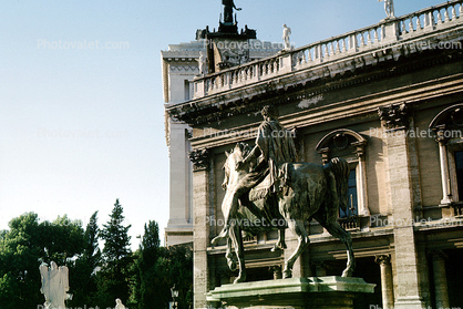Capitoline Marcus Aurelius, Palace, Statues, Capitoline Hill Cordonata, Rome
