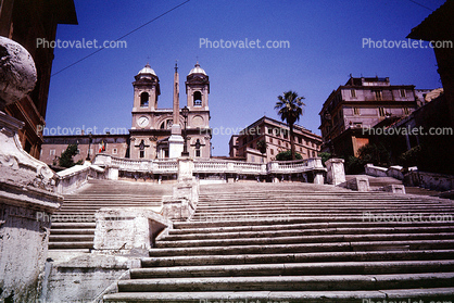 Spanish Steps, Famous Landmark, Obelisk, Church, Cathedral, Stairs, 
