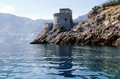Positano, Amalfi Coast, castle, building, water