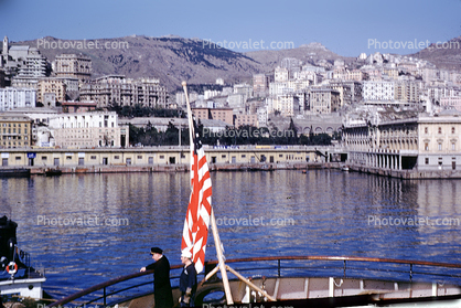 Waterfront, Genoa, harbor, harbour, mountains, village, villas