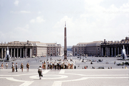 Saint Peters Square, Obelisk, buildings, Water Fountain, Aquatics