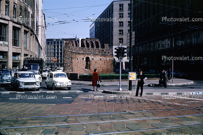 Roman Wall in the City, Ruin, 1950s