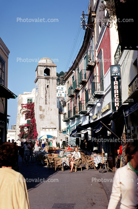 Sidewalk Cafe, Buildings, Tower, Capri Island