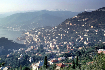 Village, homes, houses, Hills, Mountains, Capri, Island