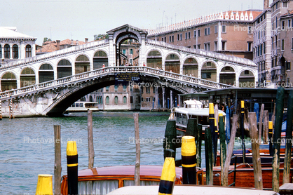 Rialto Bridge, Grand Canal, Venice, July 1968, 1960s