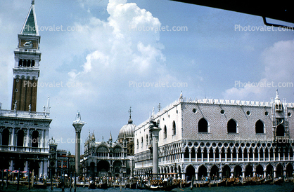 St Mark's Campanile, Doge's Palace, Venice, Bell Tower, July 1968, 1960s