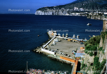 Boats, Docks, Harbor, Pompei, coast, coastline, cliffs