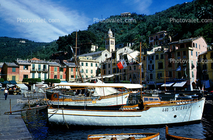 Village, Homes, Boat, Docks, Hills, Mountain, Amalfi Coast
